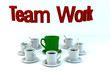 Teamwork concept from coffe cups