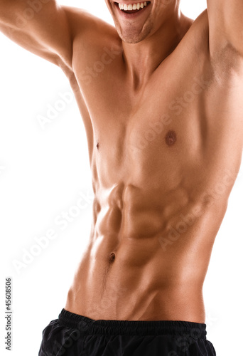 Photo: Half naked body of muscular athletic man Half naked body of muscular athletic man