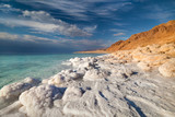 View of Dead Sea coastline at sunset time - Fine Art prints