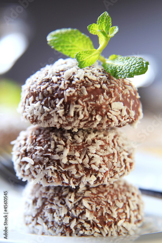 Photo: Chocolate coconut confections Chocolate coconut confections