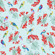 pattern consisting of birds and berries
