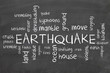 earthquake on blackboard - word cloud