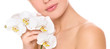 woman with white orchid
