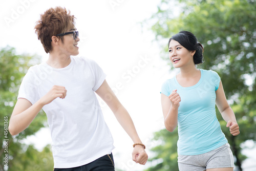 Photo: Cheerful joggers Cheerful joggers