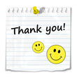 “THANK YOU” post-it (card thanks a lot very much smiley)