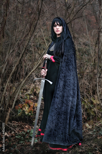 Photo: Portrait of a medieval lady with sword Portrait of a medieval lady with sword