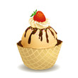 Vanilla Ice cream with waffle basket