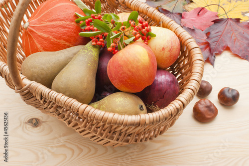 Photo: Harvest festival fruit and vegetables basket Harvest festival fruit and vegetables basket