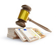Illustrazione: corrupt court gavel on a white background corrupt court gavel on a white background