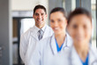 happy group of doctor and nurse portrait in hospital office