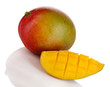Ripe appetizing mango isolated on white