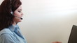 Young business woman working customer service