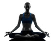 woman exercising yoga meditating