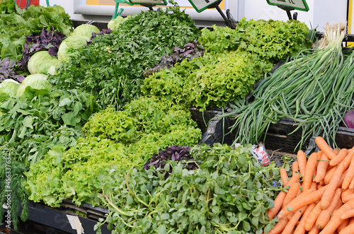 Photo: Fresh and organic vegetables at farmers market Fresh and organic vegetables at farmers market
