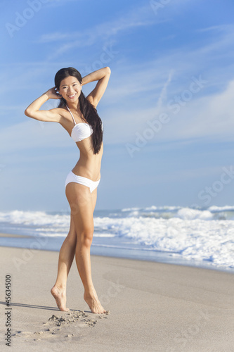 Photo: Chinese Asian Young Woman Girl in Bikini on Beach Chinese Asian Young Woman Girl in Bikini on Beach