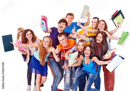 Photo: Group student with notebook. Group student with notebook.