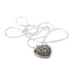 Silver heart pendant necklace, Isolated on white