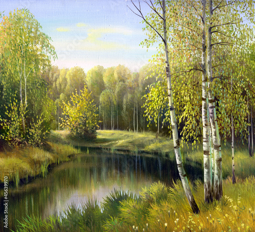 Photo: autumn landscape, canvas, oil autumn landscape, canvas, oil