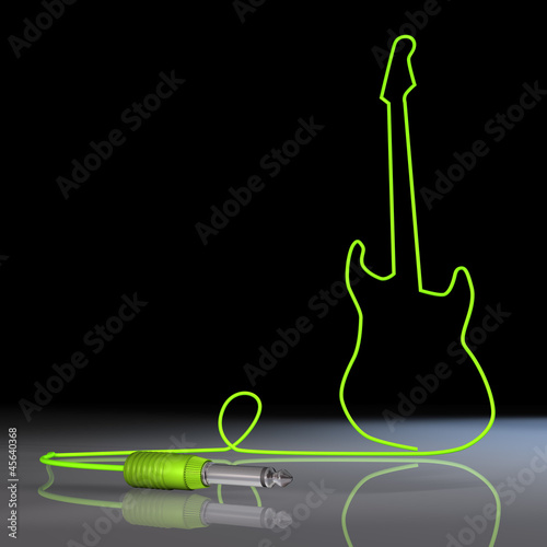 Illustration: Gitarre Klinkenkabel Grün Gitarre Klinkenkabel Grün