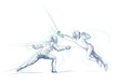Illustration: fencing - hand drawing picture (this is original drawing) fencing - hand drawing picture (this is original drawing)