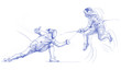 fencing - hand drawing picture (this is original drawing)