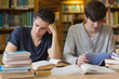 Students studying in the library