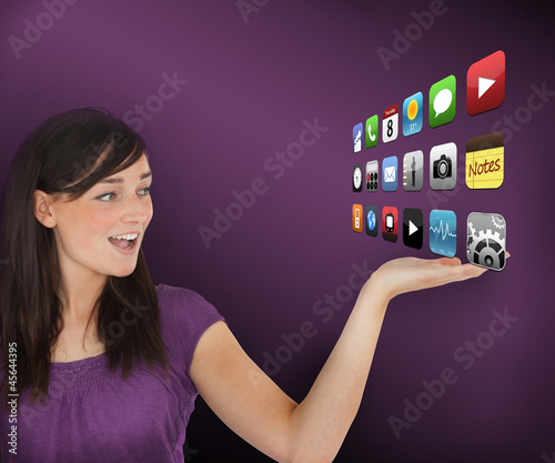 Photo: Woman standing presenting applications Woman standing presenting applications