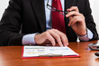 Businessman reading a document