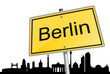 Ortsschild Skyline Berlin
