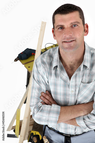 Photo: Carpenter with a workbench Carpenter with a workbench
