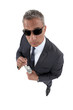 businessman holding money and smoking a cigar