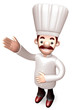 Body language to welcome Chef. 3D Chef Character
