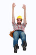 Construction worker on glass