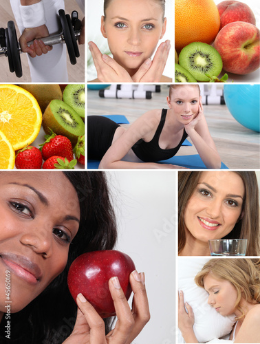 Photo: Healthy living themed montage Healthy living themed montage