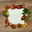 Photo: Autumn acorn frame with copy-space Autumn acorn frame with copy-space
