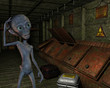 Alien in einer alten Industrieanlage