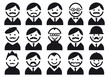 Vector: heads with mustaches, vector people icon set heads with mustaches, vector people icon set