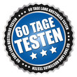 Button "60 Tage testen" Blau/Schwarz/Silber