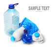 Photo: Empty plastic bottles. Waste management concept. Empty plastic bottles. Waste management concept.