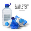 Photo: Empty plastic bottles. Waste management concept. Empty plastic bottles. Waste management concept.