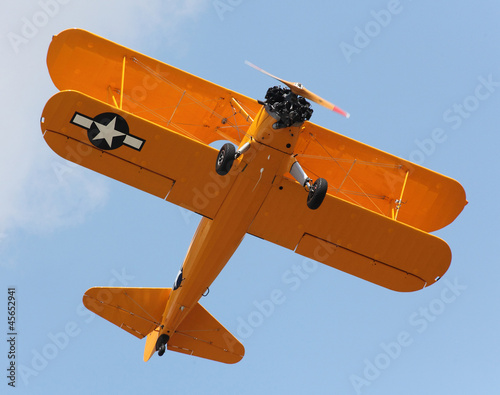 Photo: Yellow biplane. Yellow biplane.