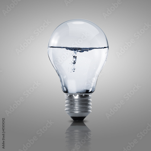 Photo: Electric light bulb with clean water Electric light bulb with clean water