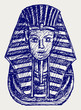 Vektor: Portrait of Pharaoh. Doodle style Portrait of Pharaoh. Doodle style