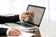 Female business hands working on table.