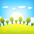 Spring Or Summer Cartoon Landscape