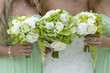 Photo: bridesmaids in green with wedding bouquet bridesmaids in green with wedding bouquet