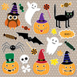 Vector set of Halloween stickers
