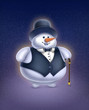 Christmas greeting card. Illustration of Snowman