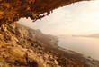 Rock climber at sunset, Kalymnos Island, Greece