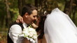 Groom and bride stopped and spin